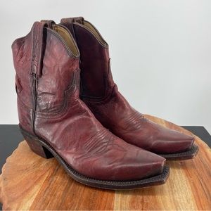 LUCCHESE GABY burnt red SHORT BOOTIE 6.5 western